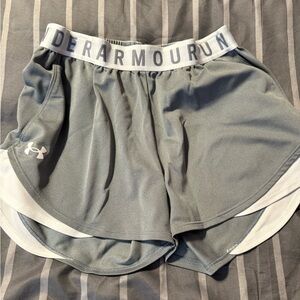 Under Armour Women's Athletic Shorts in Gray and White